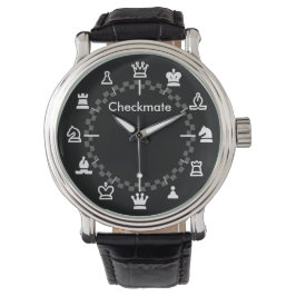 Checkmate Chess Watch - schackbräde på svart Armbandsur