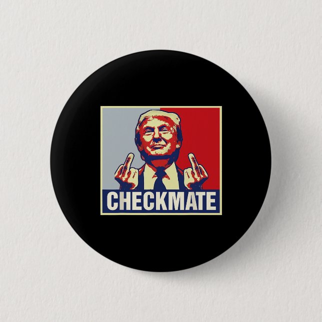 Checkmate Funny Trump 2024 Presidenten Kampanj Knapp (Framsida)
