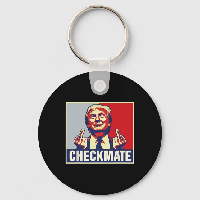 Checkmate Funny Trump 2024 Presidenten Kampanj Nyckelring (Framsida)
