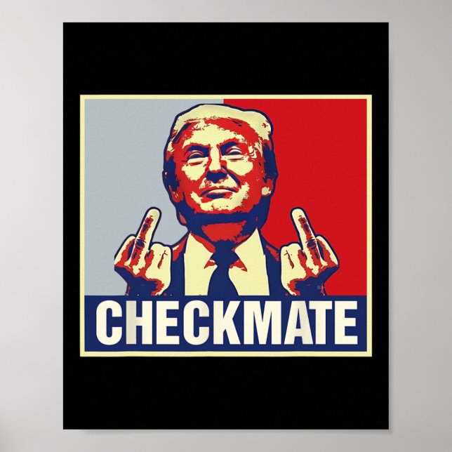 Checkmate Funny Trump 2024 Presidenten Kampanj Poster (Framsidan)