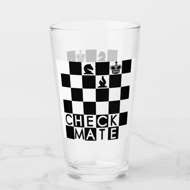 CheckMate Glass Tumbler Glaskopp (Framsida)