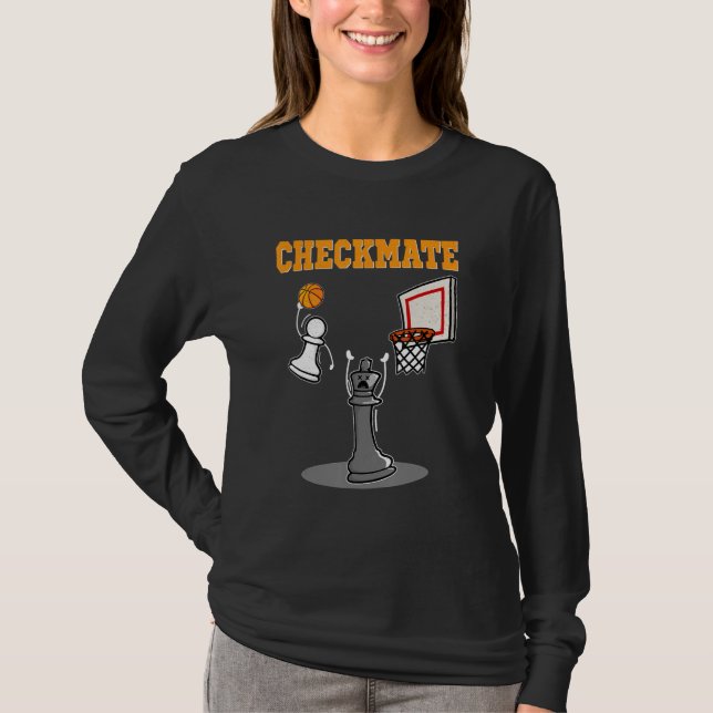 Checkmate Pawn Basketball Dunk On King Chess Game  T Shirt (Framsida)