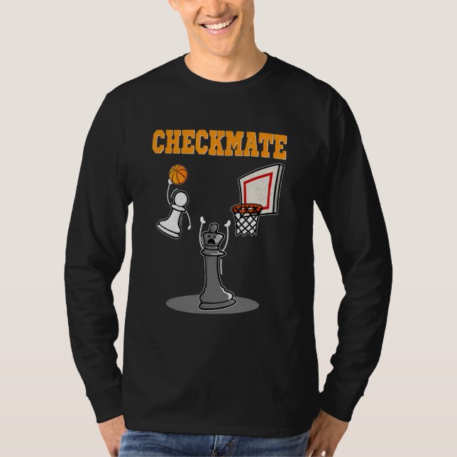 Checkmate Pawn Basketball Dunk On King Chess Game  T Shirt (Framsida)