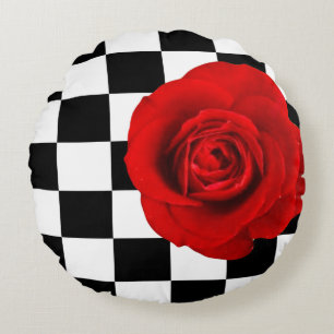 Checkmate Ro elegant ro på en tillbakagång Rund Kudde