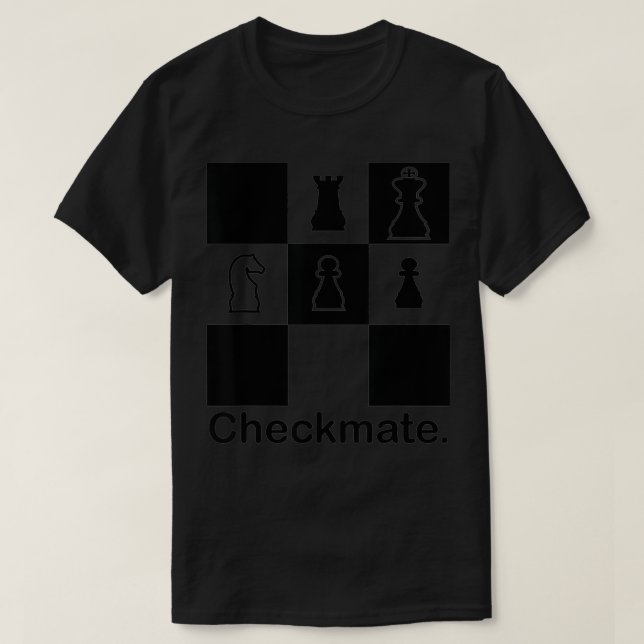 Checkmate White Knight Black Kung Rook Pawn Delara T Shirt (Design framsida)