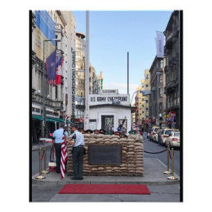 Checkpoint Charlie Berlin Färg Version Fototryck