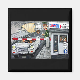 Checkpoint Charlie,Berlin, Tecknad Magnet