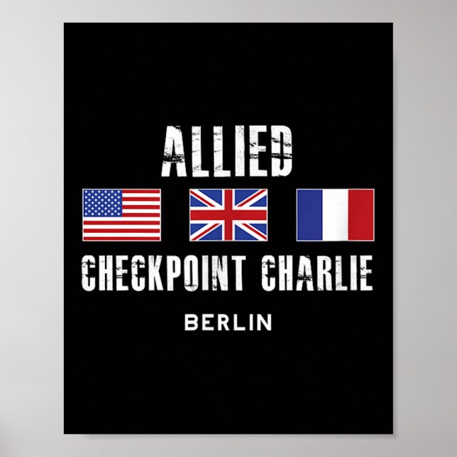 Checkpoint Charlie Kall Krig Berlin Wall Öster Ger Poster (Framsidan)