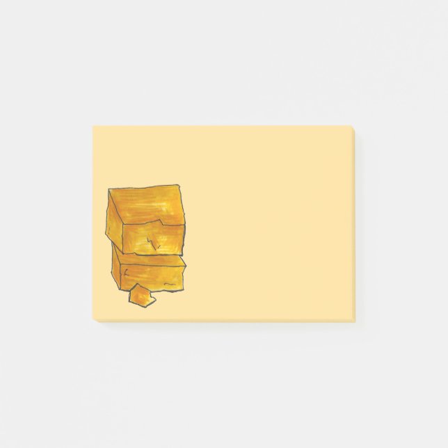 Cheddar Cheese Foodie Post It Notes Post-it Block (Framsida)