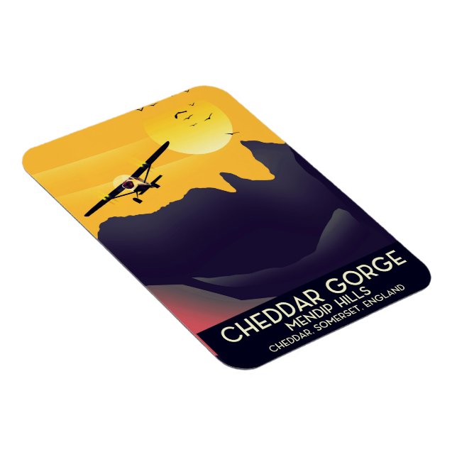 Cheddar Gorge vintage reseaffisch. Magnet (Högersidan)