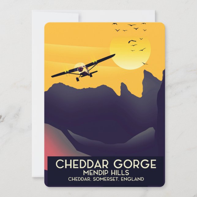 Cheddar Gorge vintage resemålning affisch. (Framsida)
