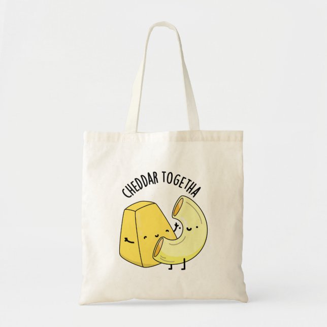 Cheddar Tillsammans Rolig Mat Puns Tygkasse (Framsidan)