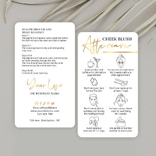 Cheek Care Instructions Metallic Guld PMU Visitkort