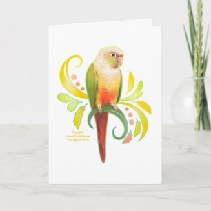 Cheek Conure för ananas Grönt Kort