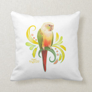 Cheek Conure för ananas Grönt Kudde