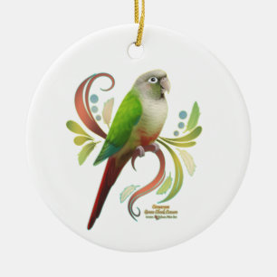 Cheek Conure för Grönt av kanel Julgransprydnad Keramik
