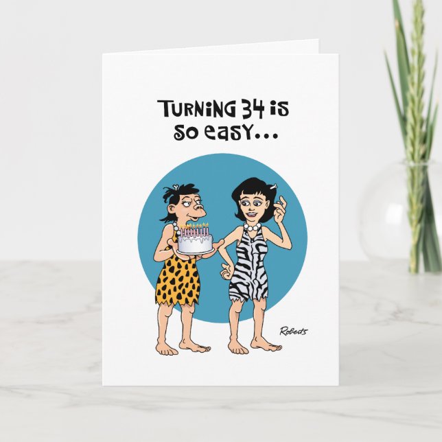 Cheeky 34:e födelsedagskortet kort (Framsida)