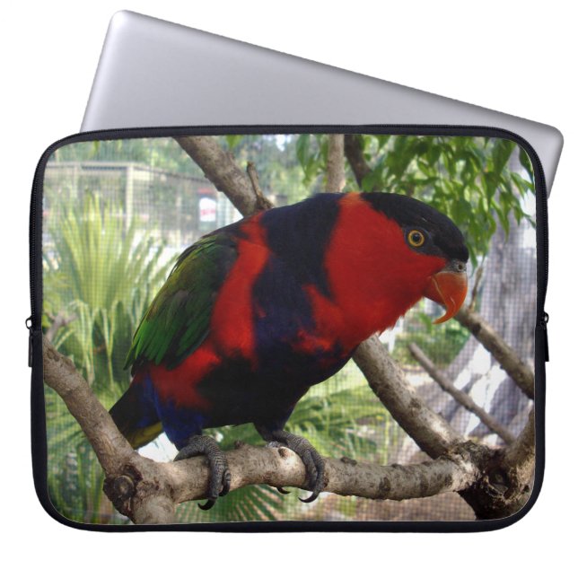 Cheeky Ansikte Rainbow Lorikeet Laptop Sleeve (Framsidan)