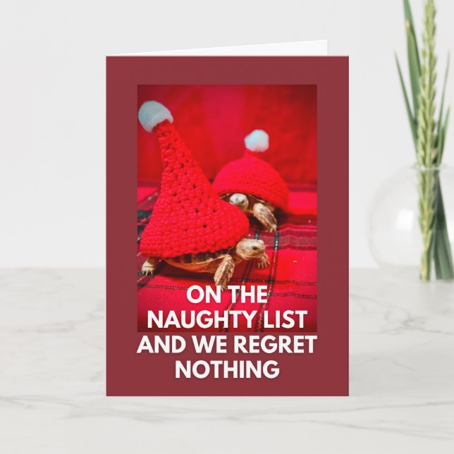 Cheeky Baby Turtles Best Friends Naughty List Kort (Framsida)