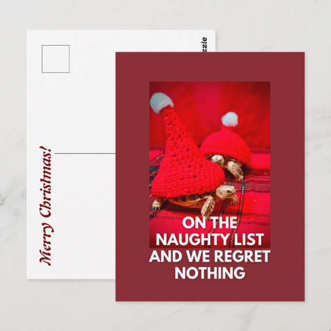 Cheeky Baby Turtles Best Friends Naughty List Vykort (Fram/baksida)