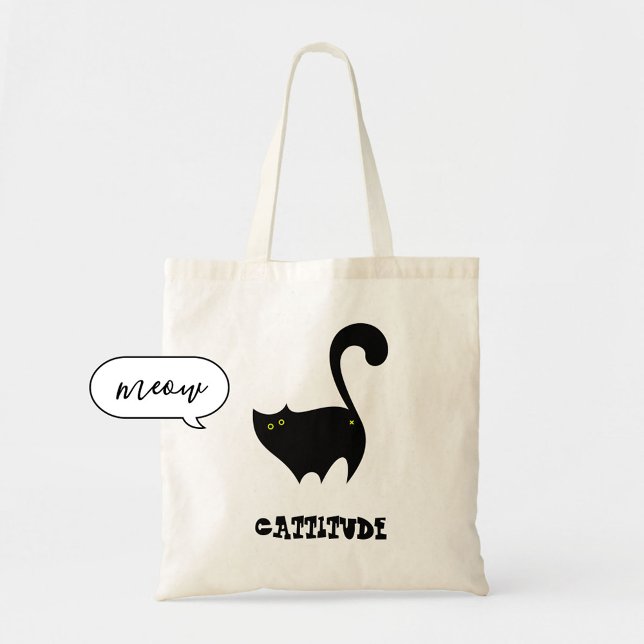 Cheeky Black Cat med CattiFunny Tygkasse (Skapare uppladdad)