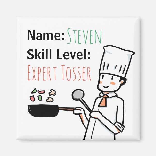 Cheeky Chef Expert Tosser Funny Namn Fridge Magnet (Framsidan)