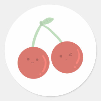 Cheeky Cherry Sticker Runt Klistermärke