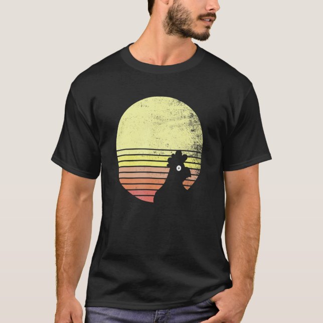 Cheeky Chicken Retro Sunset Chicken T Shirt (Framsida)