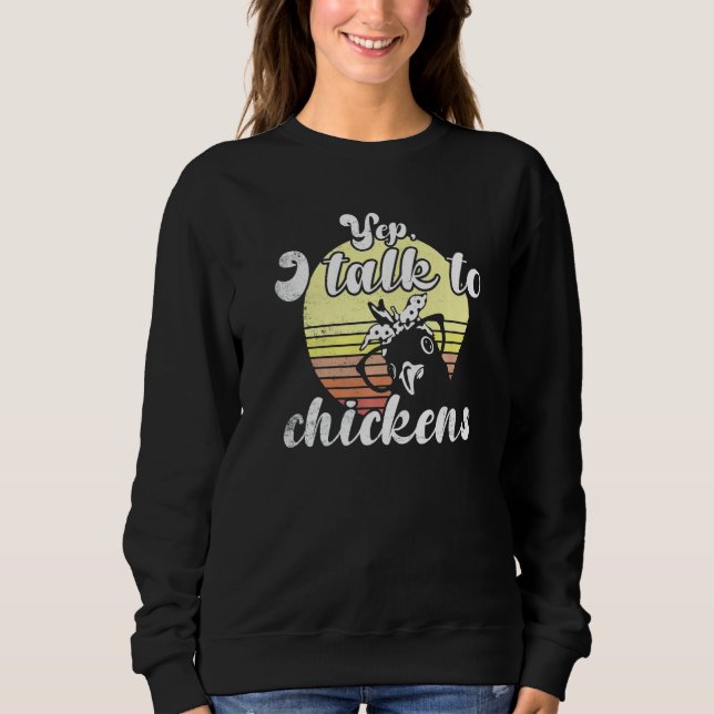 Cheeky Chicken Sunset Yep Talk To Chickens Glasses T Shirt (Framsida)