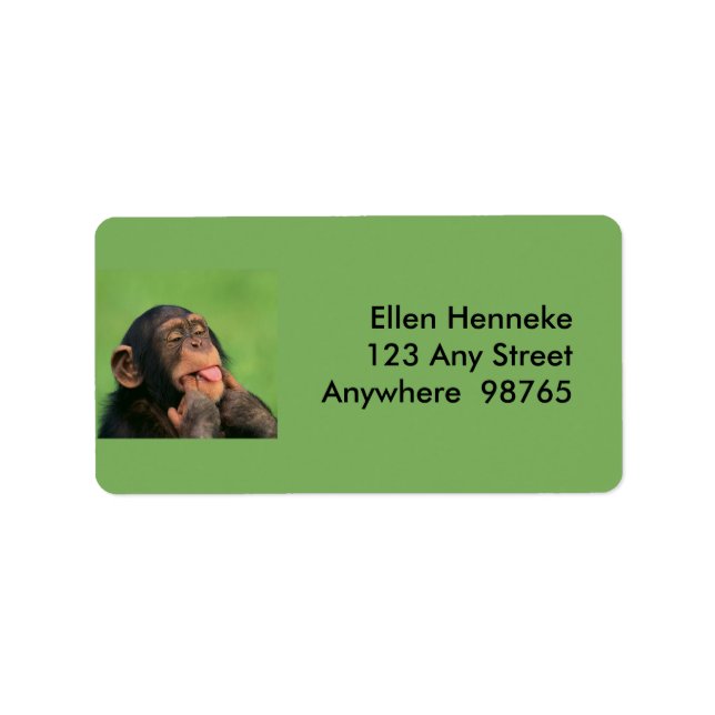 Cheeky Chimp Adressetikett (Framsidan)