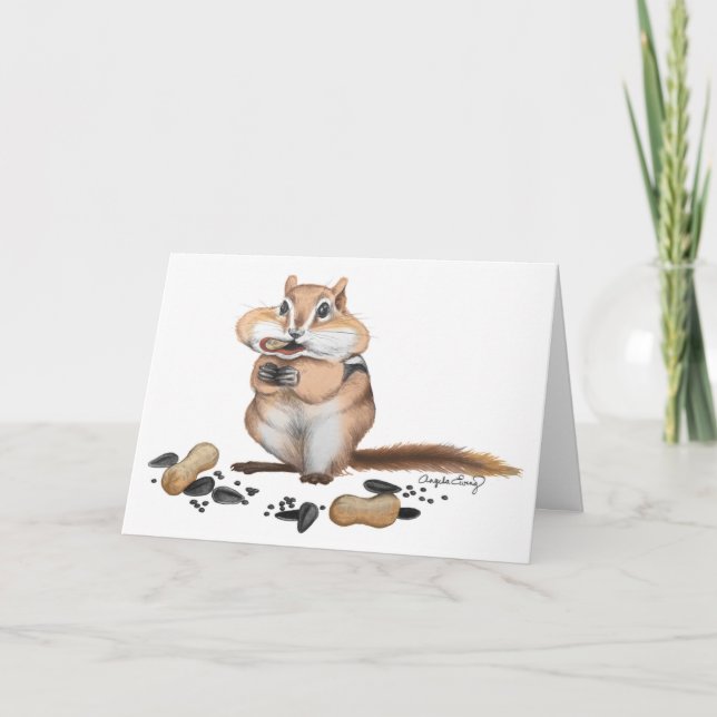 Cheeky Chipmunk Illustration Kort (Framsida)
