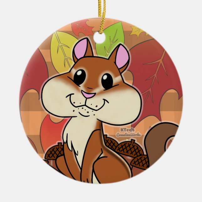 Cheeky Chipmunk - Julgransprydnad Keramik (Framsidan)