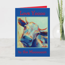 Cheeky Cow Card Kärlek Du till Måne Helgkort