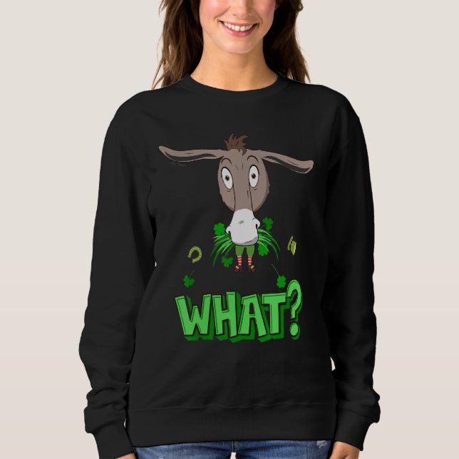Cheeky Donkey Eats Irish Leprechaun St Patrick's D T Shirt (Framsida)