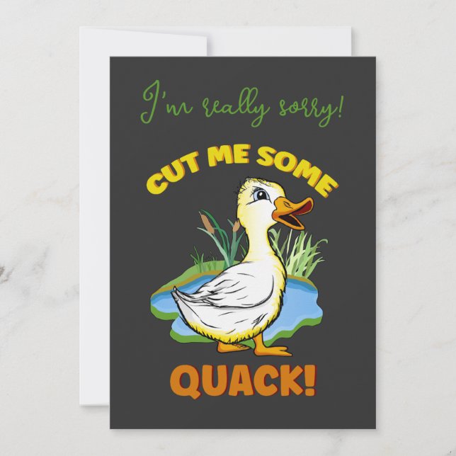 Cheeky duckling anpassningsbar apology Card Inbjudningar (Framsida)