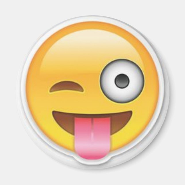 Cheeky emoji wink magnet (Framsidan)