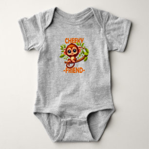 Cheeky Friend pun Cute Baby Monkey på träd tecknad T Shirt