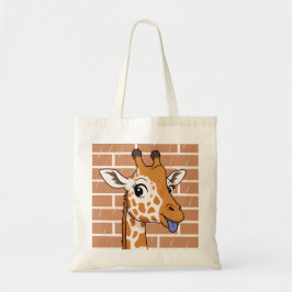 Cheeky giraffe tote bag tygkasse