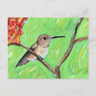 Cheeky Hummingbird Painting Vykort