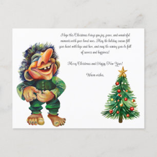 Cheeky jul Troll och Träd Delight Helg Vykort
