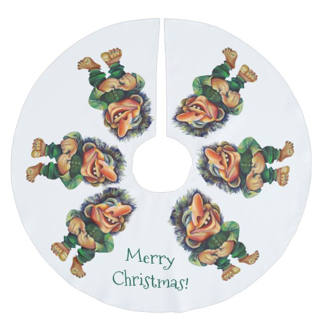 Cheeky jul Troll och Träd Delight Julgransmatta Borstad Polyester (Framsidan)