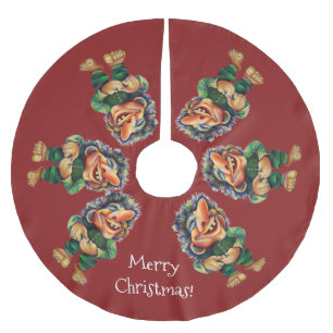 Cheeky jul Troll och Träd Delight Julgransmatta Borstad Polyester