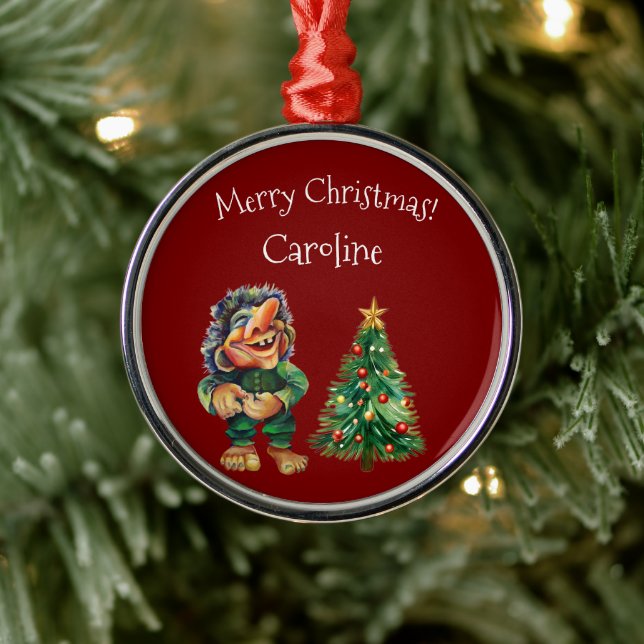 Cheeky jul Troll och Träd Delight Julgransprydnad Metall (Träd)