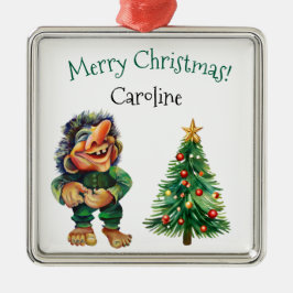 Cheeky jul Troll och Träd Delight Julgransprydnad Metall