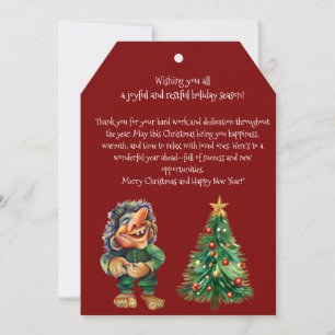 Cheeky jul Troll och Träd Delight Julkort