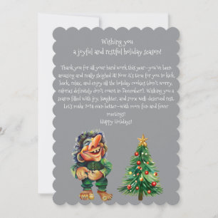Cheeky jul Troll och Träd Delight Julkort