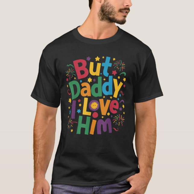 Cheeky Kärlek Him Stars Confetti Fireworks Barn T Shirt (Framsida)