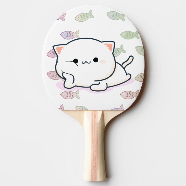 Cheeky Kawaii Stil Kitten Pingisracket (Baksidan)