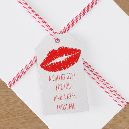Cheeky Kiss Red Lipstick Lip Print Gift-Märkre Presentetikett