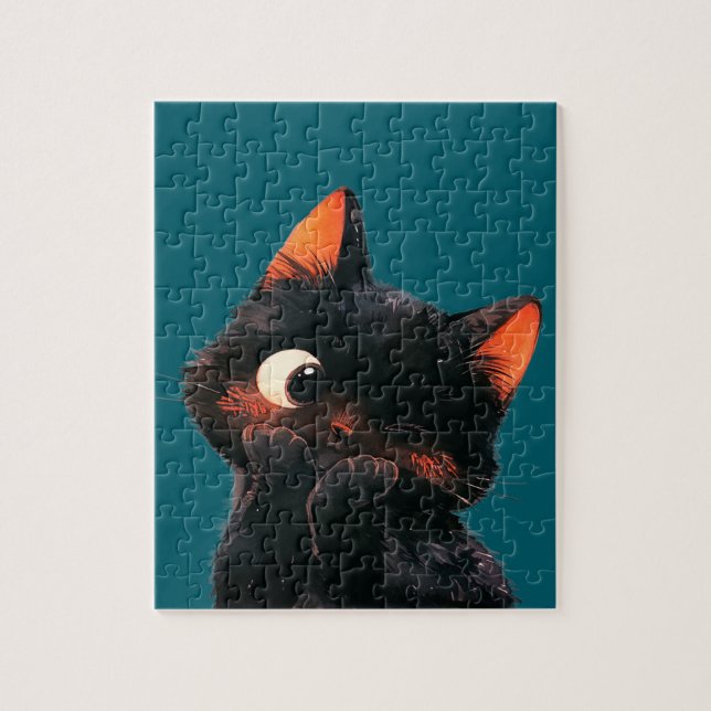 Cheeky Little Black Kitten Pussel (Vertikal)